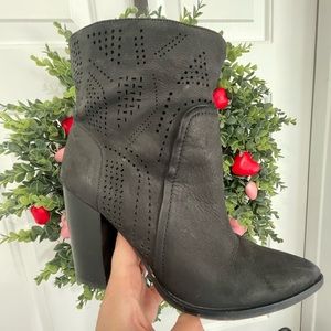 Vince Camuto black suede modern western boot